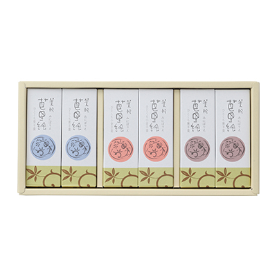 美似芭里絵 箱入　（煉羊羹・大納言羊羹・栗羊羹　各2本　計6本入）